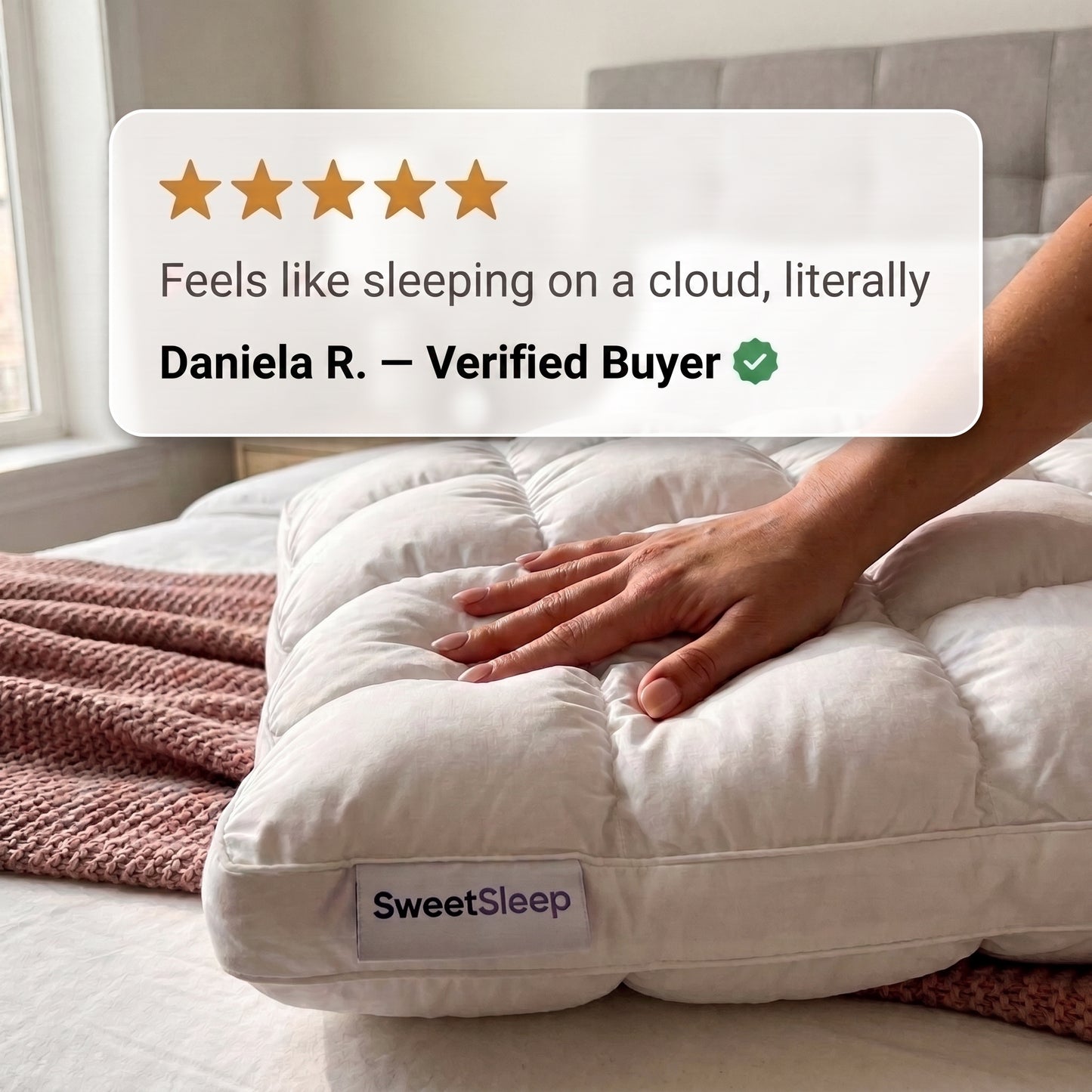 Puff Pillow - Cloud-Soft, Cool-Touch Quilted Pillow