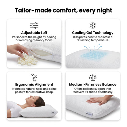 Adjustable Pillow - Set Your Perfect Height & Firmness