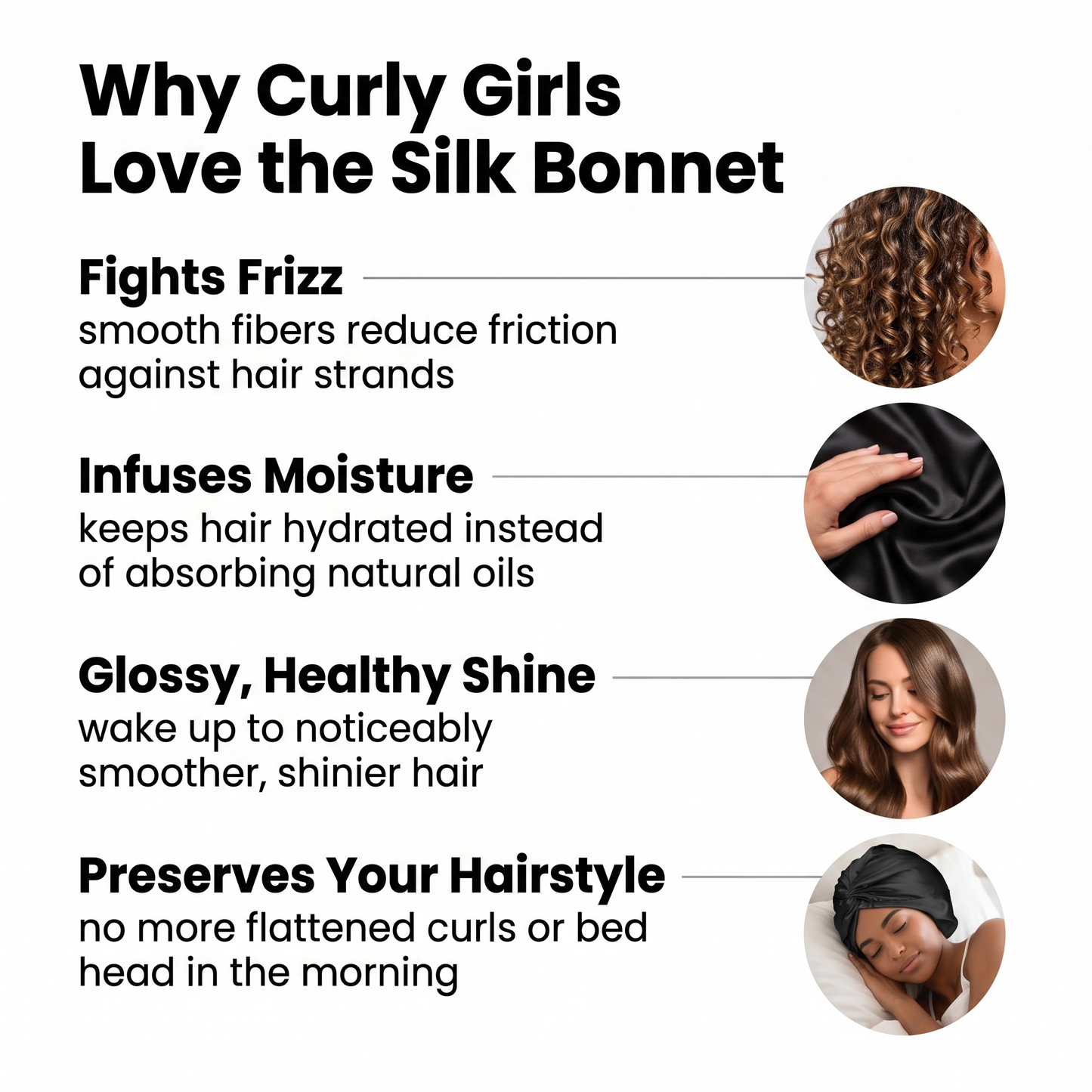 Silk Bonnet – Anti-Frizz Hair Protection & 100% Mulberry Silk