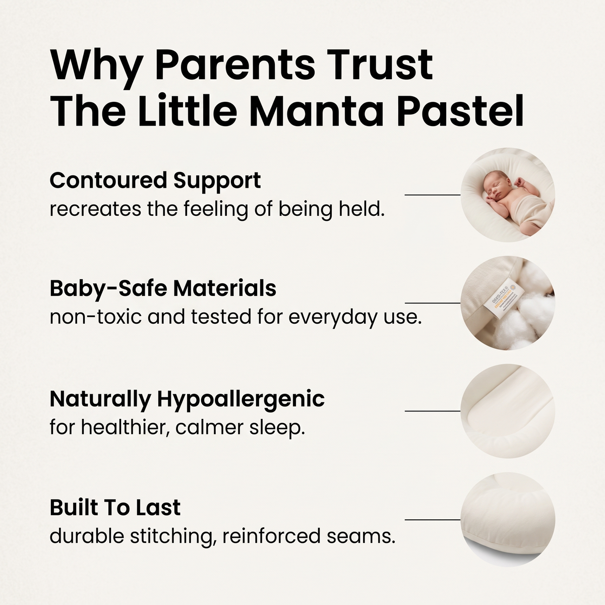 Little Manta Pastel Baby Lounger Nest