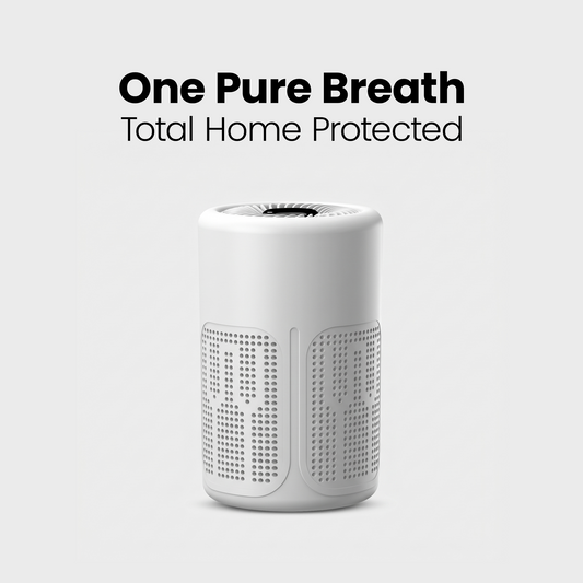 Sweet Sleep desktop air purifier, white, front view