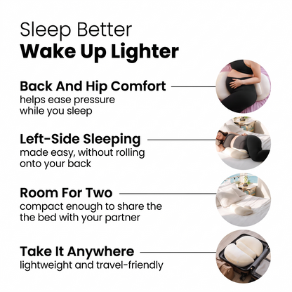 Four benefits of Bub's Maternity Pillow in a grid